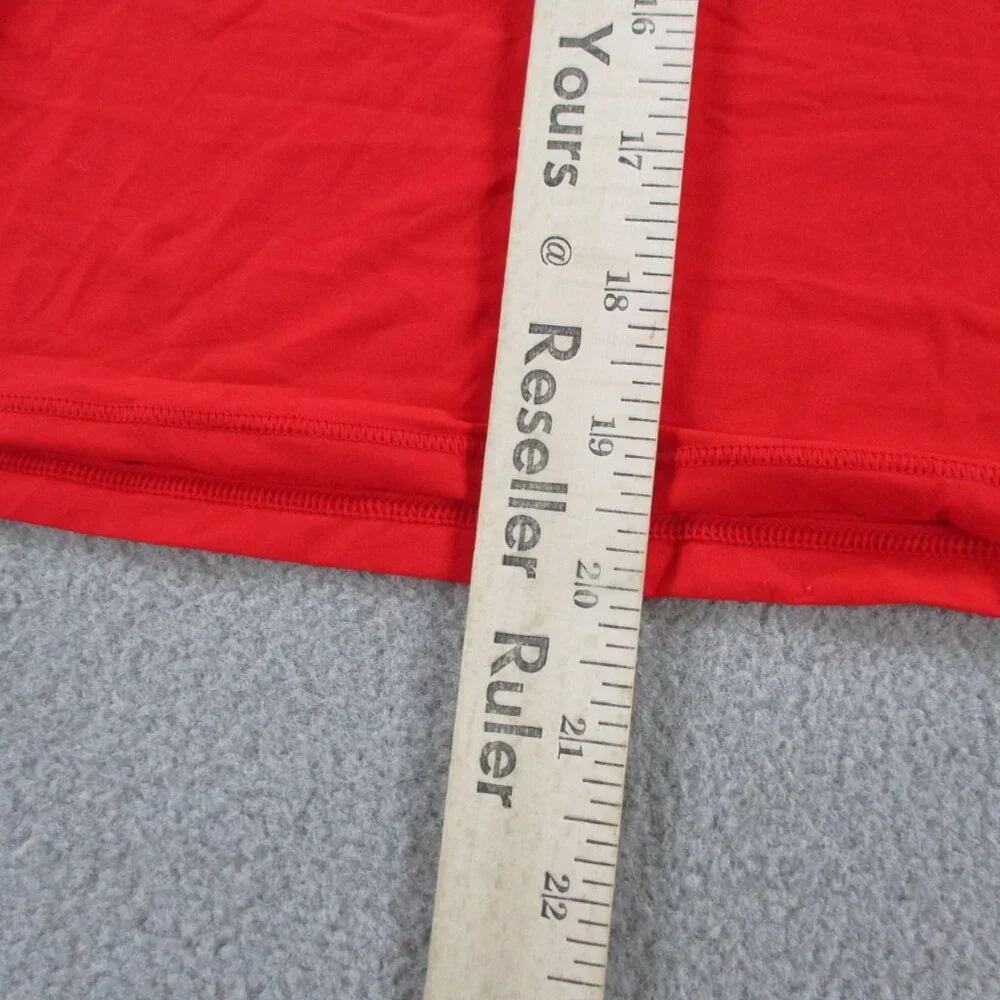 SKIMS Fits Everybody Long Sleeve T Shirt Womens Medium Cherry Red Stretch NWT - Picture 8 of 9